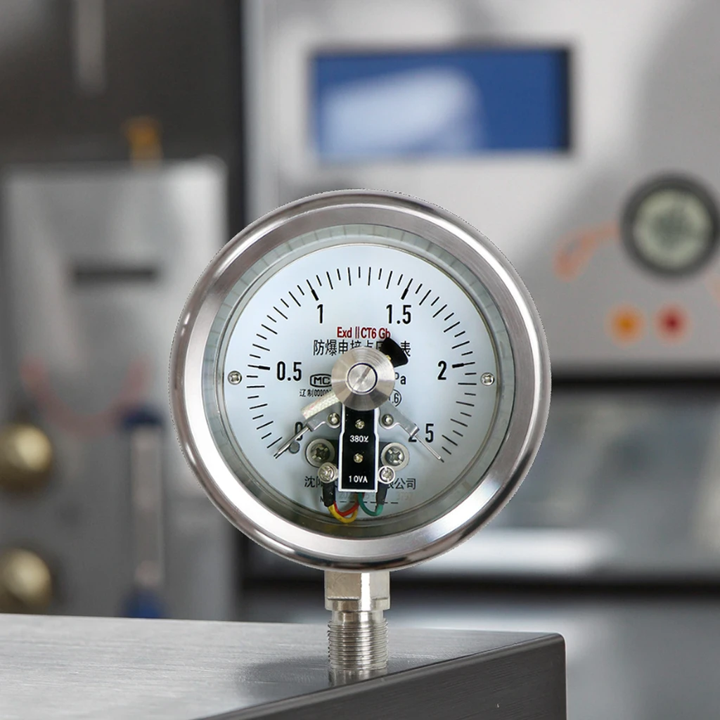 

100mm Diameter Axial Stainless Steel Case Explosion-proof Electrical Contact Pressure Gauge