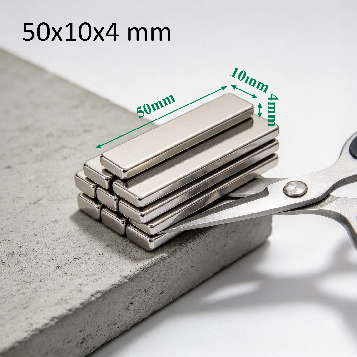 50x10x4 mm Square magnets can be widely used for refrigerators, office document fixation and DIY   50x10x4 mm