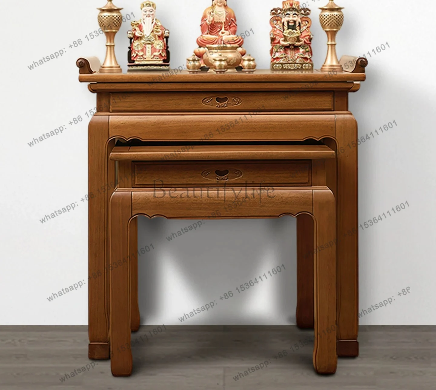 

Simple and modern new Chinese table incense case Guan Gong Gong Tai table solid wood casket