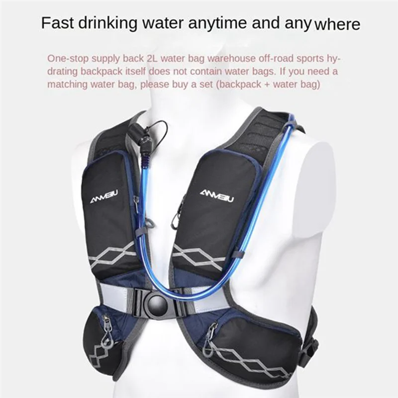 B72A ANMEILU Worek na wodę może pomieścić worek na wodę o pojemności 5 l, odpowiedni do jazdy na rowerze, terenów wierzchnich, biegania, pieszych wędrówek, maratonów bez worka na wodę