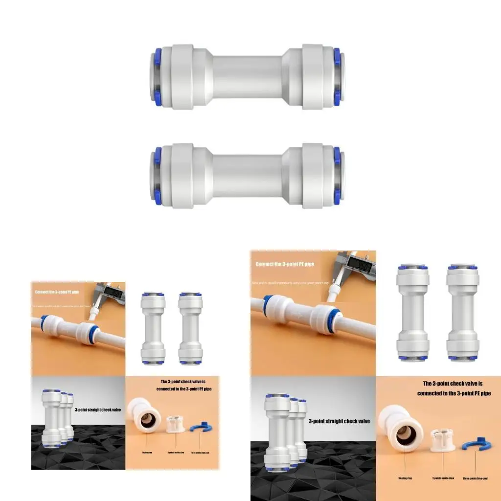 

2Pcs 3/8inch Quick Check Valves Push to Way Check Valves