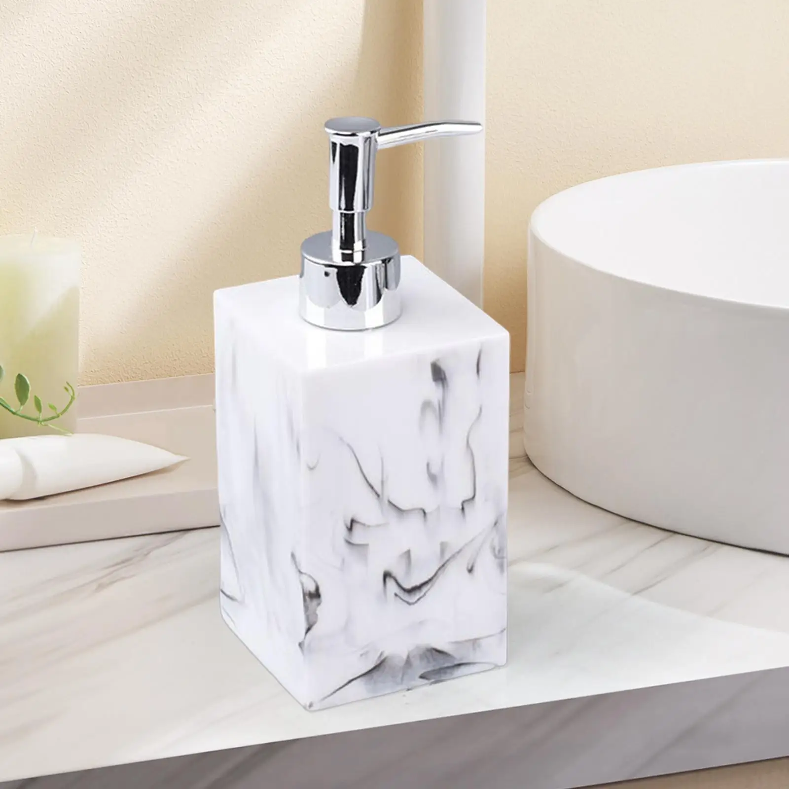 

Refillable Soap Dispenser with Pump Resin for Bathroom Kitchen Sink