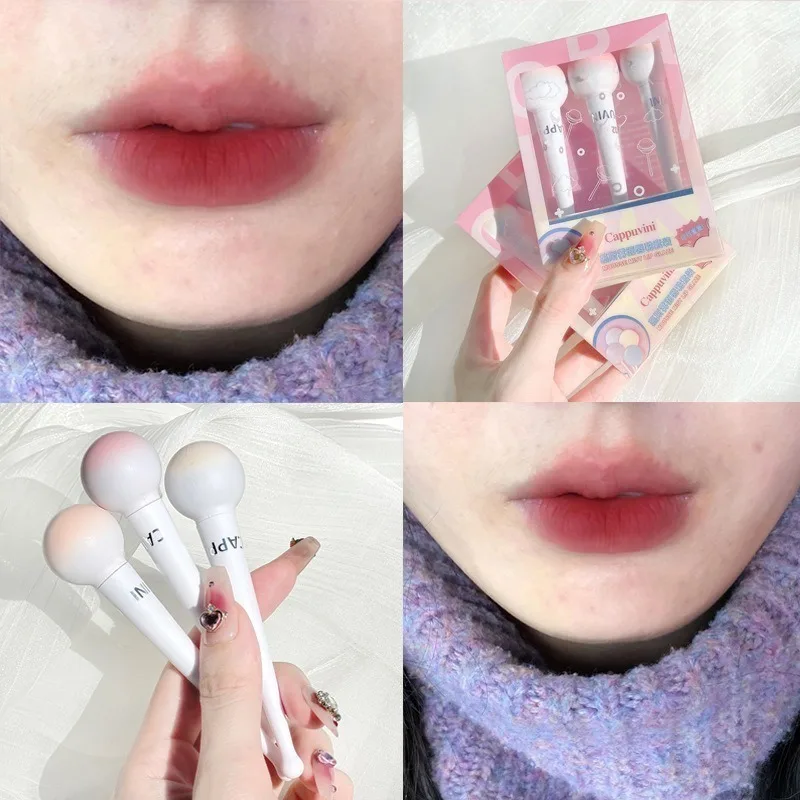 Liquid Lipstick With Cushion Applicator Velvet Matte Lip Gloss Moisturizing Creamy Soft Liquid Blush Lip Stick Multi-uses Makeup