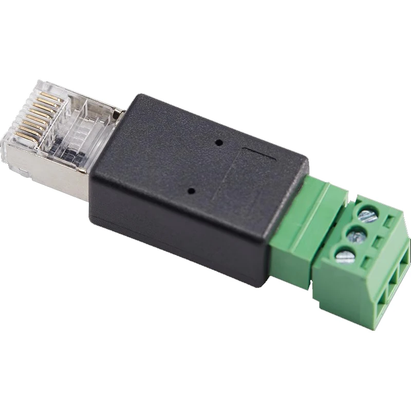 RJ45 To RS485 Terminal 8P8C Green terminal Simple RJ45 to 3PIN Transfer DIY Converter Plug Connector