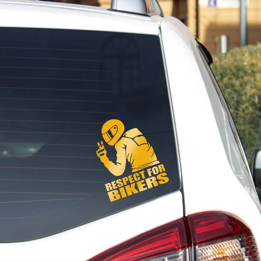 

Respect For Bikers Motorcycle Reflective Sticker Waterproof Scratch Personalize Moto Body Decal Motorcycle DIY Decor Accessories