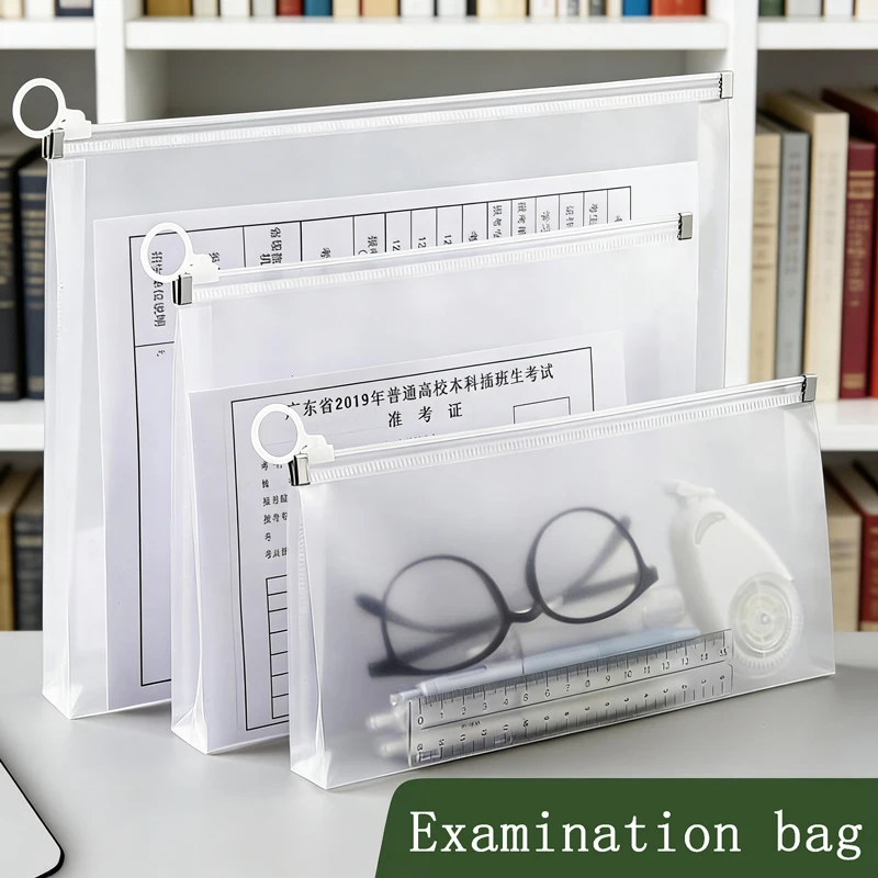 Clear File Bag A4/A5/A6 Large Capacity Storage Interview Exam Special Stationery Bag Can Be Used for Cosmetics Storage