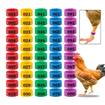 1.6/1.8/2.0cm 001 ~ 100 닭 풋 링 칠면조 메추라기 풋 링, 간편한 설치 및 제거 수동 가금류 운반 풋 링 100 개 