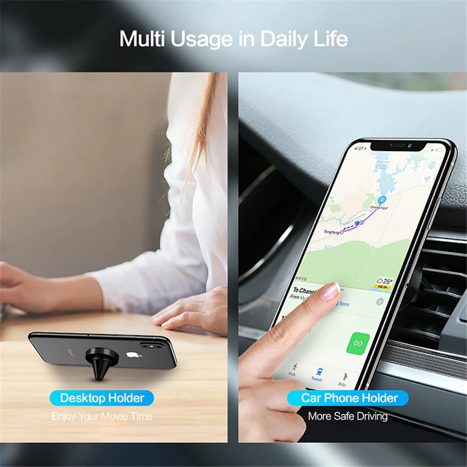 Auto Magnetische Halter Universal Air Vent Halterung Ständer Zubehör Für iPhone Samsung Xiaomi Magnet Halter Stehen im Auto Handy – Detail 3
