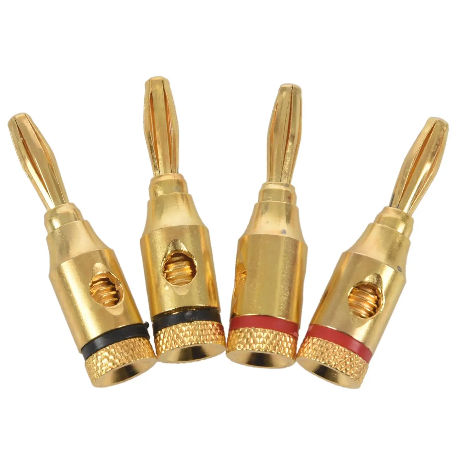 4 x 4mm Banana Plugs For Speaker Cable connections / Gold Plated