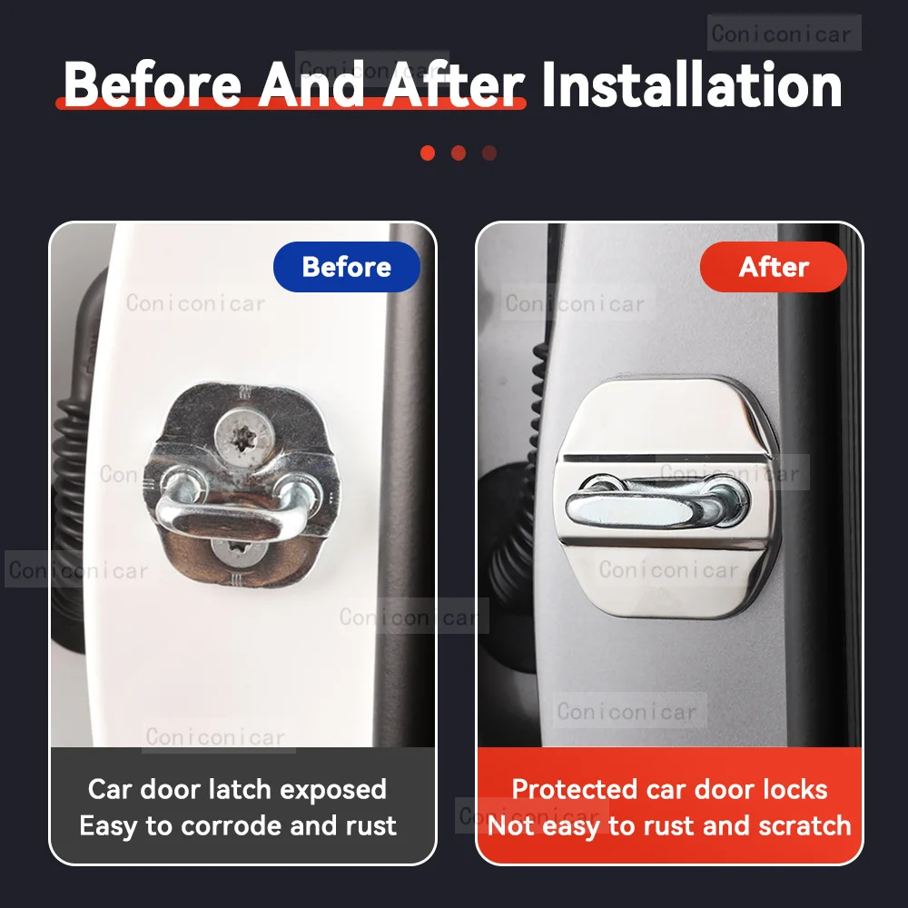 قفل باب السيارة الديكور غطاء للحماية أعلام شعار حاوية من الفولاذ المقاوم للصدأ ل Changan Deepal L07 2025 اكسسوارات السيارات