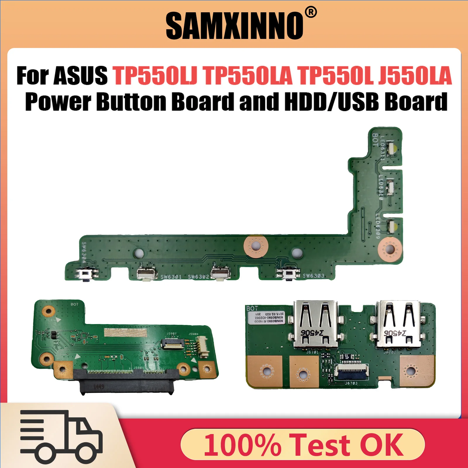 For ASUS TP550LJ TP550LA TP550L J550LA J550LD Power Button Board and Hard Drive HDD/USB Connector board Fast Ship