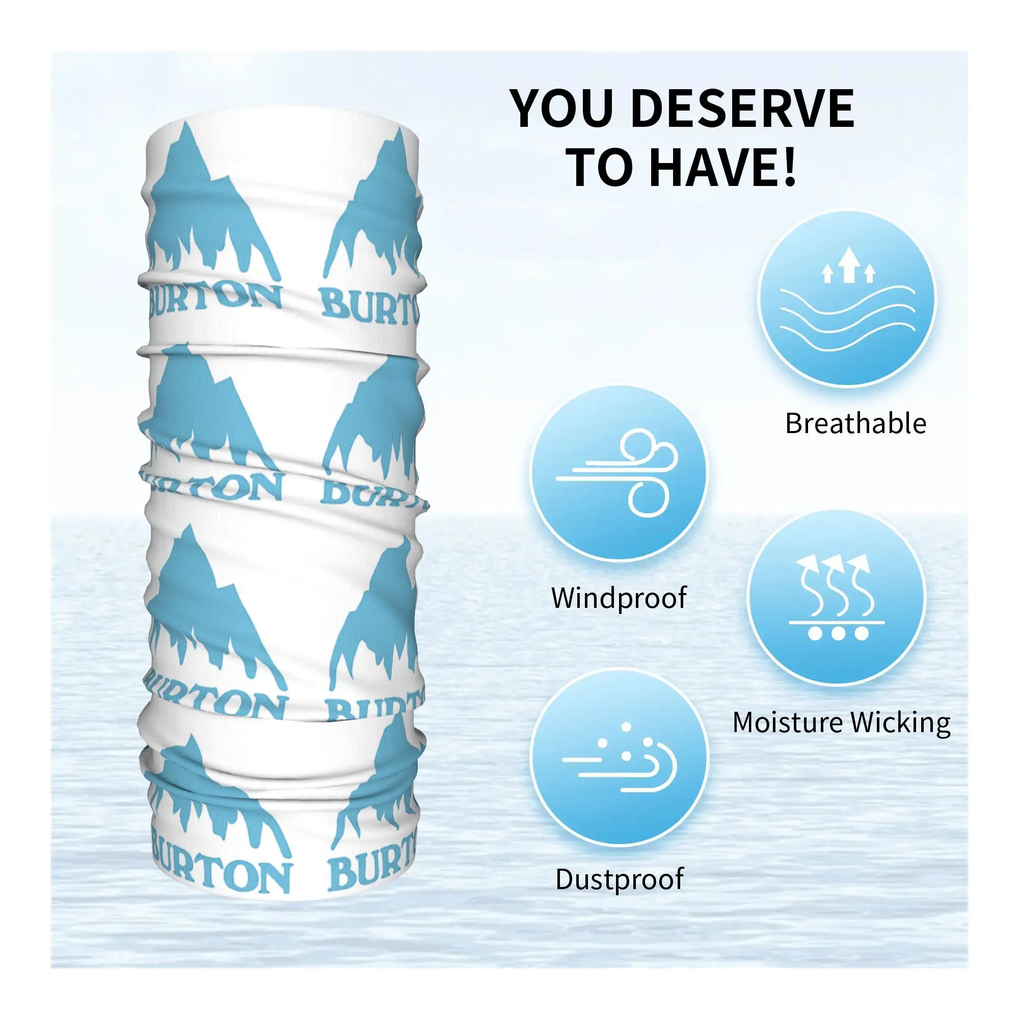 Burton 스노우보드 스포티 밴다나 넥 커버 프린트 마스크 스카프 다용도 모자 야외 스포츠 남여 공용 성인 세탁 가능