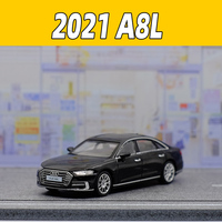 JKM 1/64 2021 A8L Luxury Executive Sedan Diecast Model Car Metal Chassis Four Wheel Sliding Collection Model Ornaments