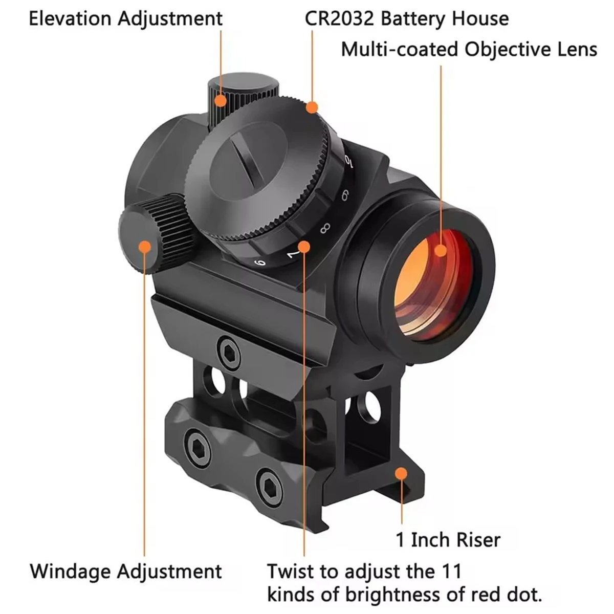 التكتيكية RDS-25 4 1x20 مللي متر MOA ريد دوت البصر البصريات منعكس Riflescope نطاقات الصيد صالح 20 مللي متر القضبان بندقية للصيد الادسنس #4