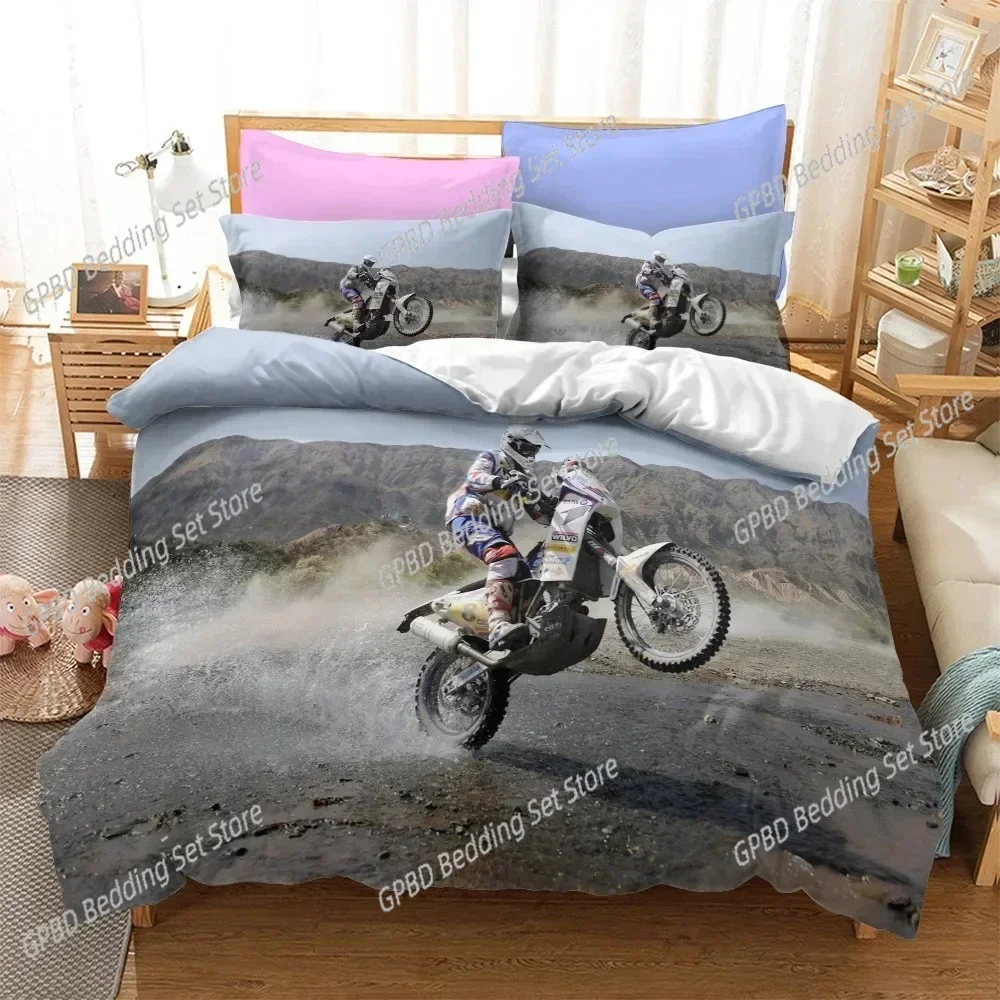 

2025 Luxury New 3D Print Fashion Motorcycle Duvet Cover Bedding Set Linen Pillowcases Quilt Cover Home Decor Single Double Twin