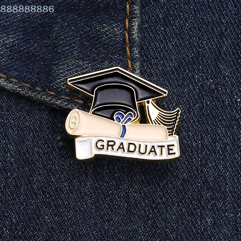 Graduation Enamel Brooch Bachelor Hat Style Pin Graduation Gift For Graduates Lapel Bag Badges Best Wishes Jewelry For Friends view 5