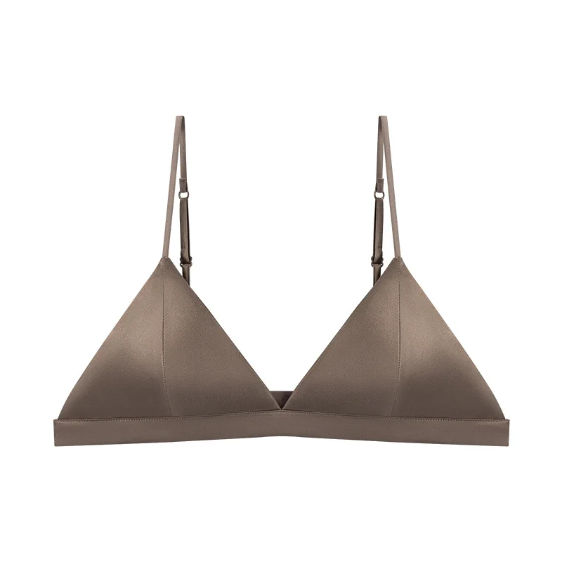 Women’S Sexy Breathable Ultra-Thin Bra No Steel Ring Push-Up Lingerie Backless Intimate French Style Mulberry Silk Underwear