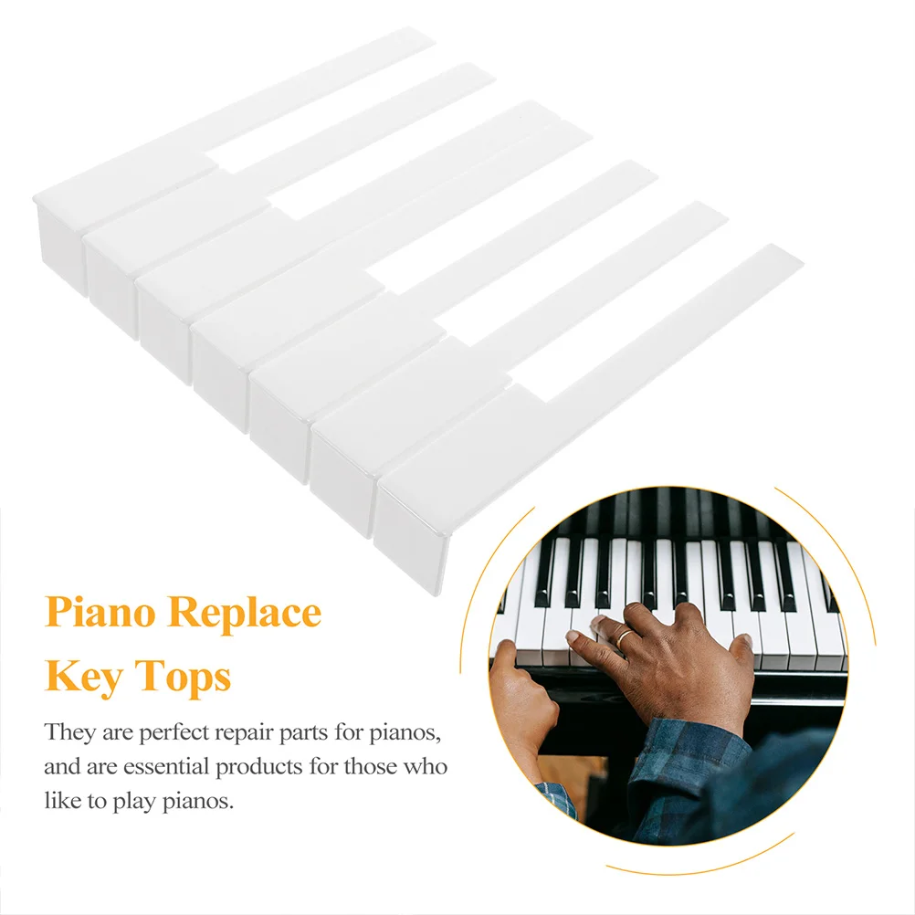 52 Pcs Piano White Key Skin Instrument Supplies Repairing Keytops Keycaps Replacing Replace Tools for Keys Keyboard