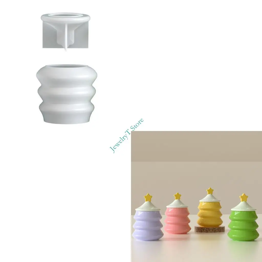 

LX9D Multipurpose Reusable Silicone Storage Container Molds Christmas Resin Art Craft Set for Jewelry Organizers