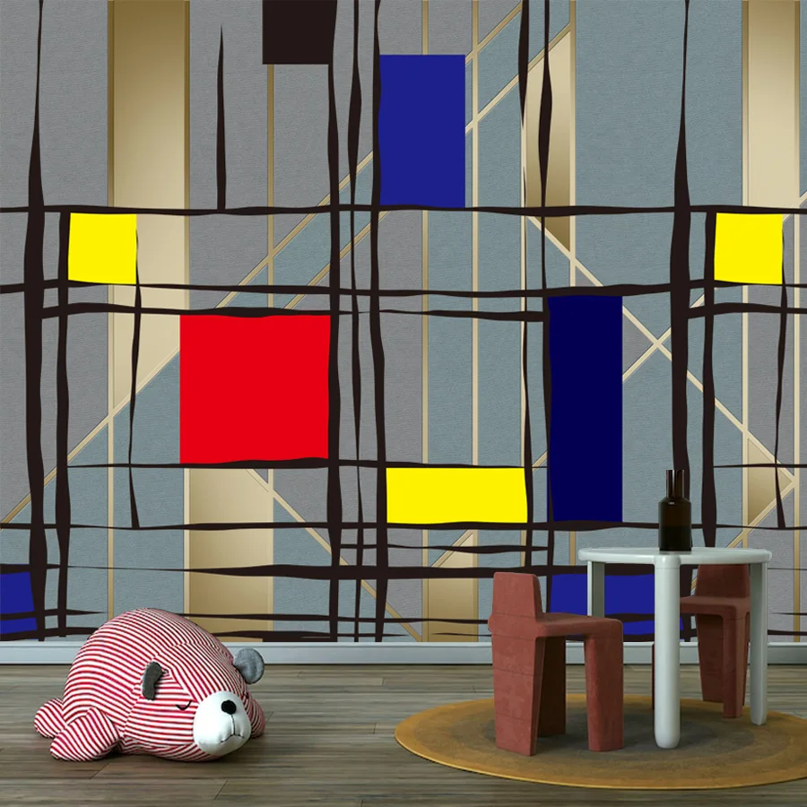 Carta da parati personalizzata alla moda stacca e incolla per carte da parati del letto del soggiorno Decorazioni per la casa Ristrutturazione Geometria Linea Sfondo TV Murales