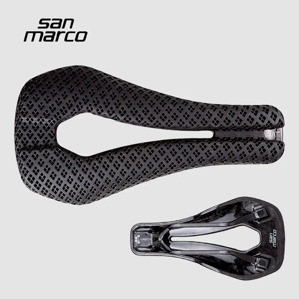 

San Marco Saddle 3D Printed Road Grave MTB Carbon Bike Saddle TT Triathlon 255*132mm Bicycle Seats Ultralight Breathable Soft