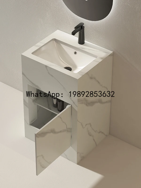 

Slate Pedestal Basin Pedestal Style Wash Basin Bathroom Balcony Ceramic Seamless Floor-standing Wash Basin