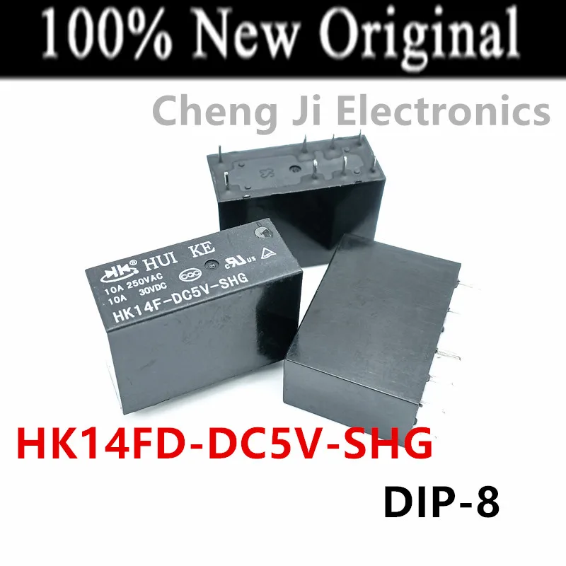 10PCS/Lot    HK14FD-DC5V-SHG 、HK14FD-DC12V-SHG 、HK14FD-DC24V-SHG   DIP-8   5A  New Original Power Relay   Two open and two close