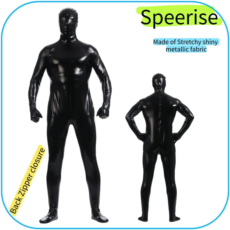 

Fashion Spandex Bodysuit Men's Shiny Catsuit Sexy Unisex Speerise Full Body Suit Costume Party Wet Look One Piece Unitard XS-3XL