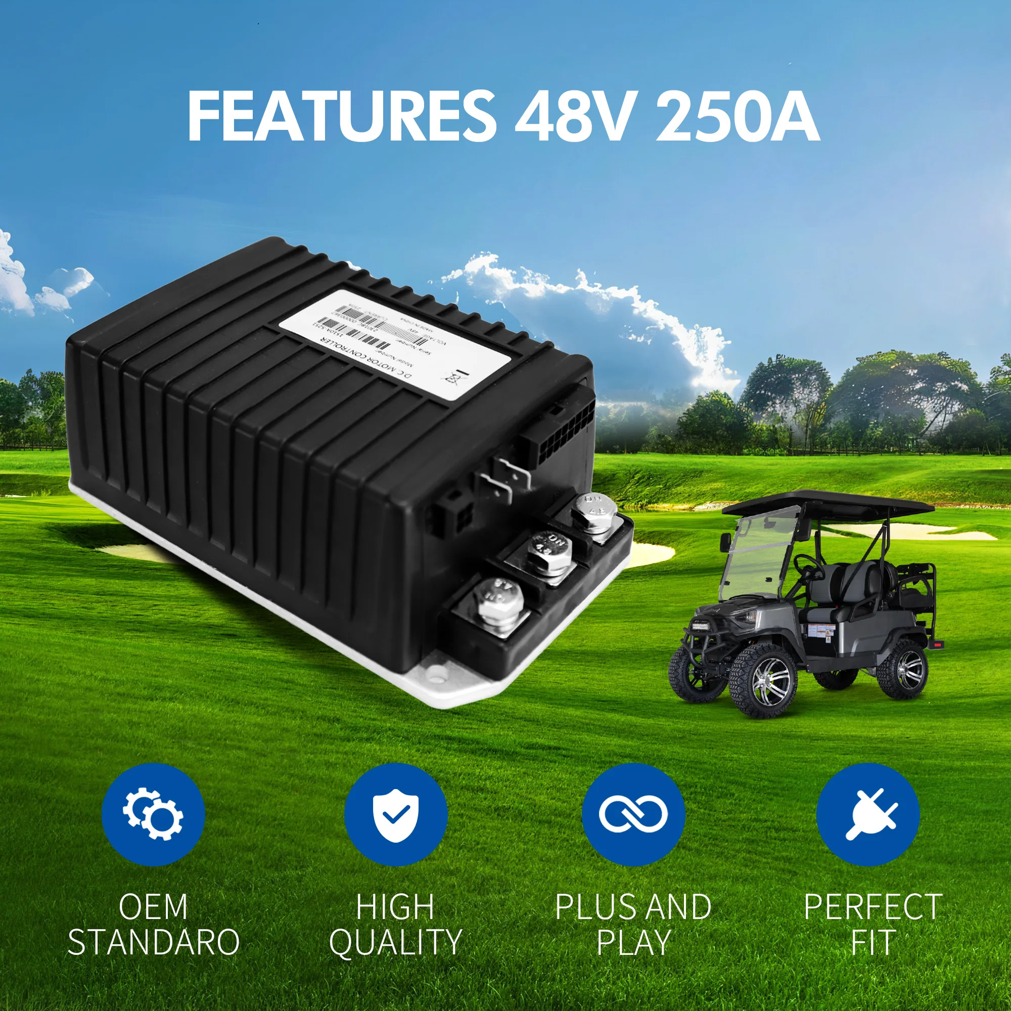 

1510A-5251 1510-5201 for Curtis DC Motor Controller 48V 250A Golf Cart Speed Controllers Replaces for 2000-2008 IQ System