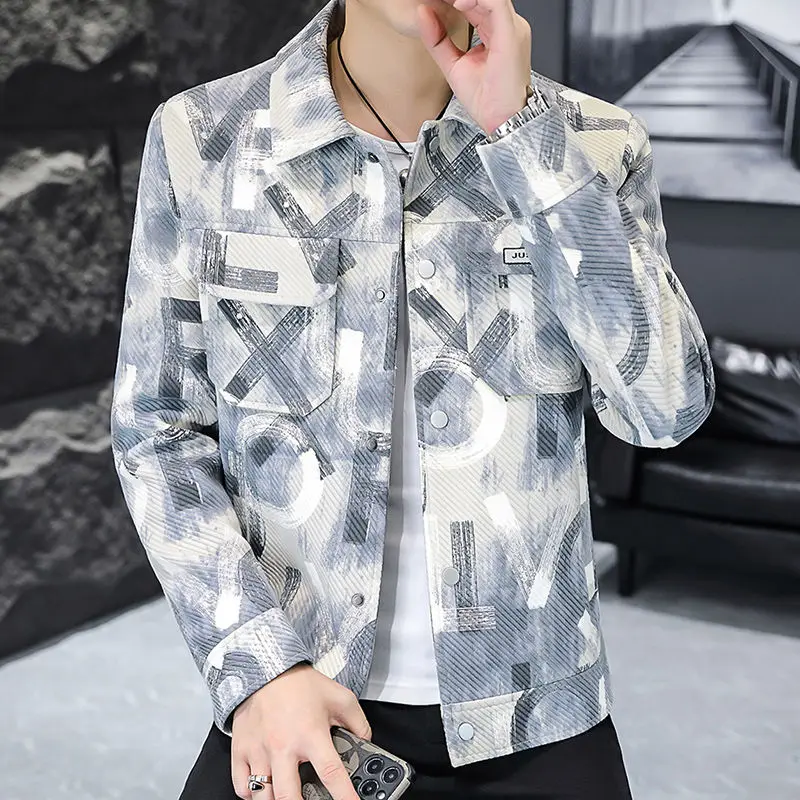 3-A28  2024 Spring New Men's Fashion Trend Jacket Slim Fit Casual Coat Handsean Style All-match Tops