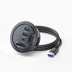 USB HUB 3 0 Mount In Desk HUBs Multi USB 3.0 Ports With SD/TF Card Reader Headphone For PC/Tablet Desktop Organizer USB Splitter