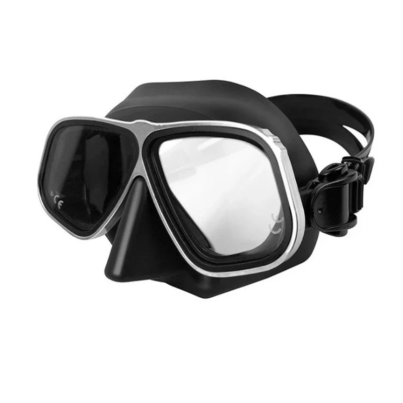 

New aluminum alloy low-volume free-diving goggles, scuba diving goggles, silicone comfort type can be equipped with myopia