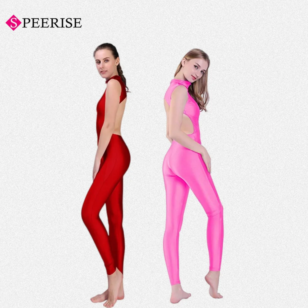 Mulheres sem costas elastano náilon unitard sem mangas bodysuit para adulto ballet dança wear desempenho macacão ginástica terno