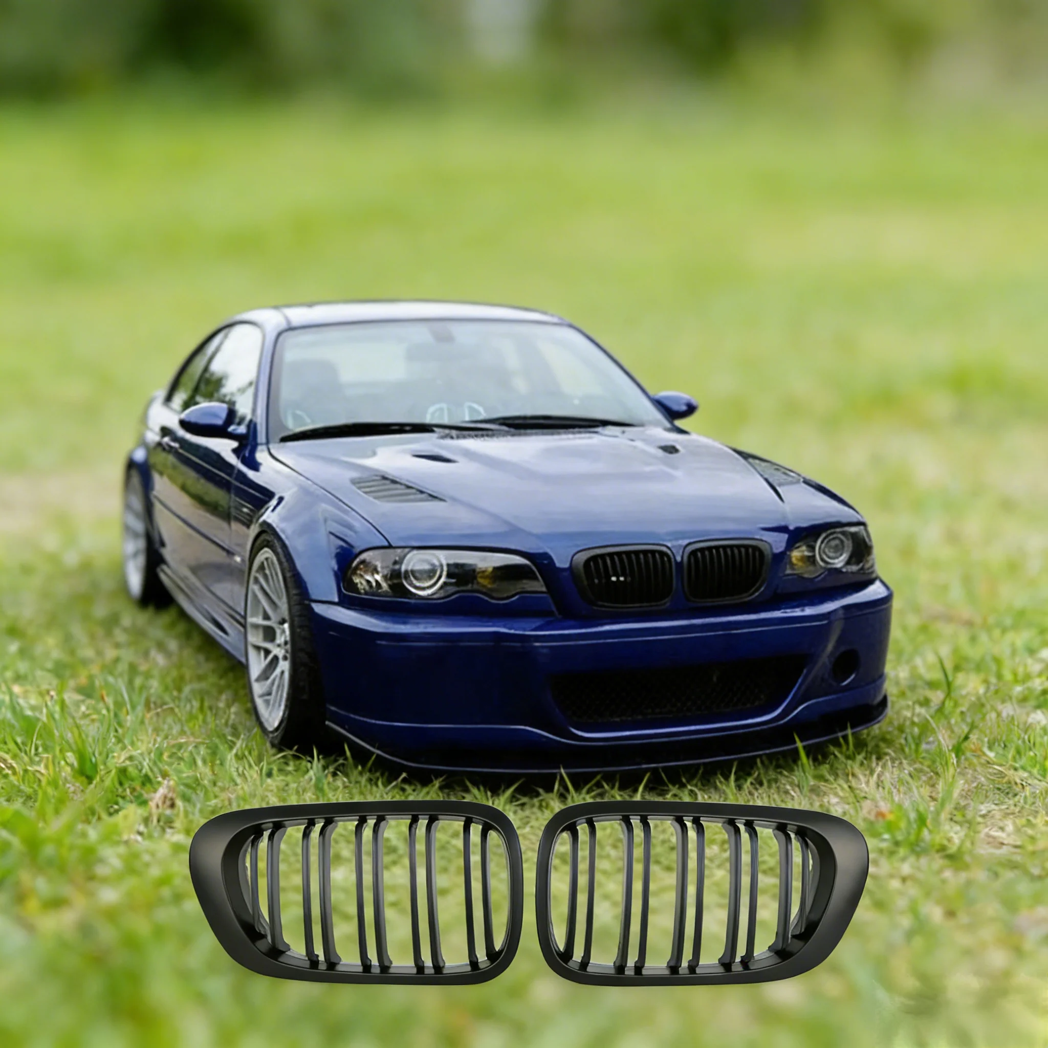 

2 шт. широкие матовые решетки воздухозаборника (ноздри) для BMW E46 318I 320I 325I 330I 1998-2001, аксессуары для автомобилей с 2 дверями