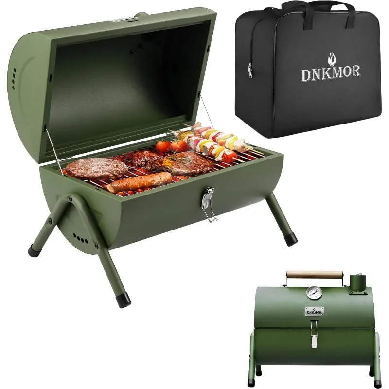 

Portable Charcoal Grill, Tabletop Outdoor Barbecue Smoker, Small BBQ Grill for Outdoor Cooking Backyard Camping Picnics Beach