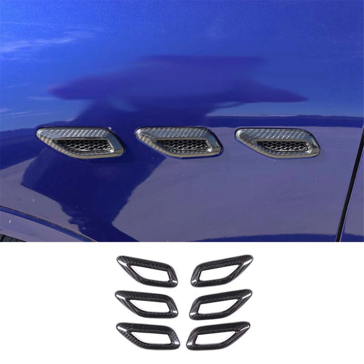 

For Maserati Grecale 2022 2023 Dry Carbon Fiber Car Side Air Outlet Vent Fender Cover Trim Accessories