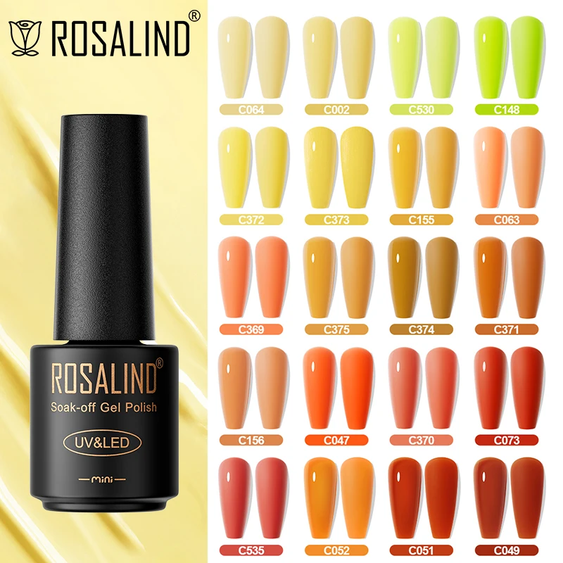 ROSALIND Pure Color nail polish Lacquer Gel For UV Varnish Hybrid Semi Permanent Base Top Coat Nail Art  functional adhesive