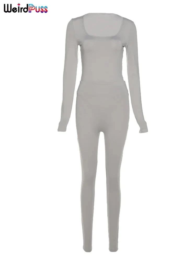 Conjunto de dos piezas para mujer, chándal informal, Top deportivo elástico y Leggings a juego, 2025