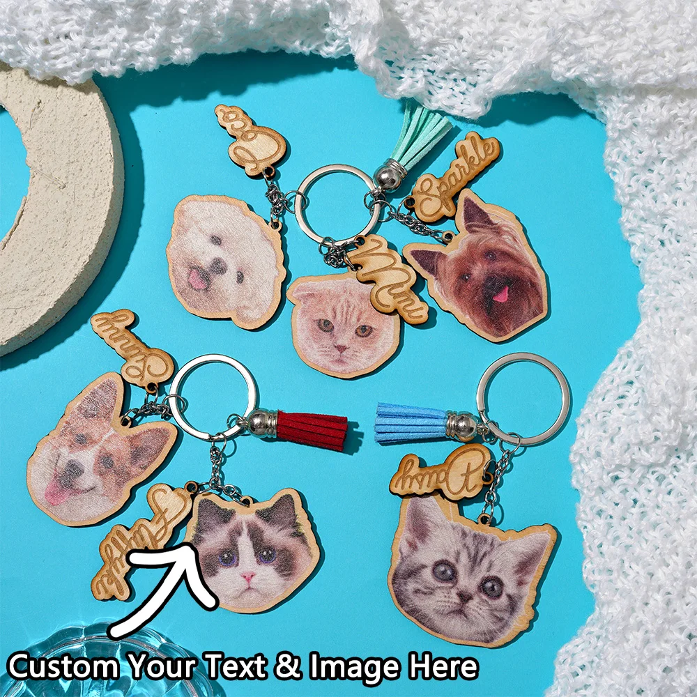 Custom Pet Keychain, Pet Portrait Keychain, Personalized Pet Photo Keychain, Cat  Memorial Gift, Holiday Gift for Pet Lovers image 5