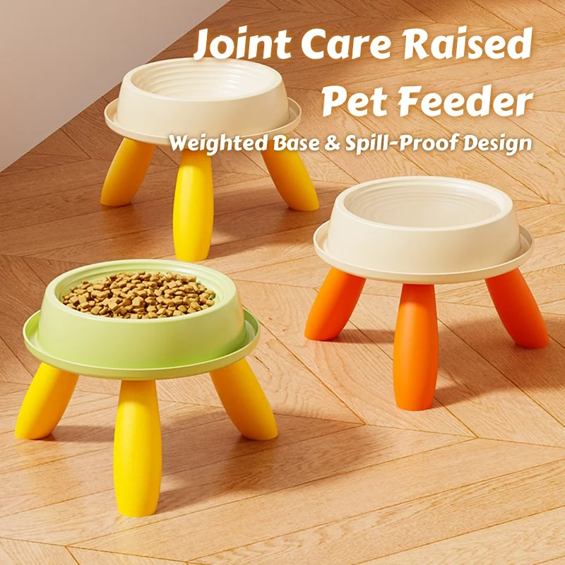 ​​Joint Care Raised Pet Feeder – Anti-Slip Ergonomic Bowl with Weighted Base & Spill-Proof Design for Cat/Dog food bowl