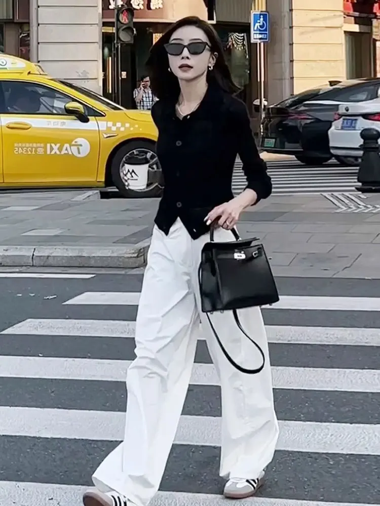 Cárdigan abierto largo de punto cómodo, Color puro, diseño de un solo botón, Top moderno para ir al trabajo, primavera 2021, Sle coreano