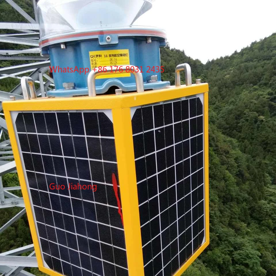 

Tower Solar Powered Warning Light Night Marking Telecom Towers Medium Intensity Obstruction Solar Light