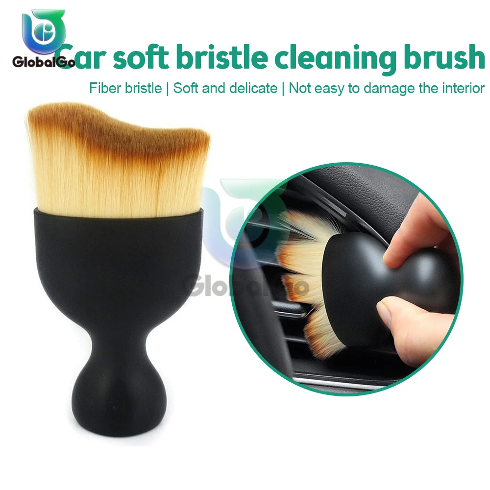Car Interior Cleaning Brush Center Console Clean Tool Air Outlet Cleaning Soft Brush with Shell Car Crevice Dust Removal Brush