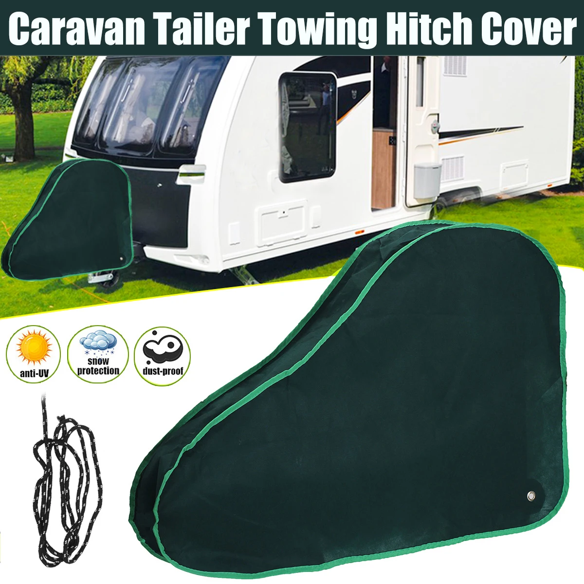 

Universal RV Caravan Trailer Towing Hitch Cover Waterproof Dust-proof Camper Van Trailer Towing Coupling Lock Cover