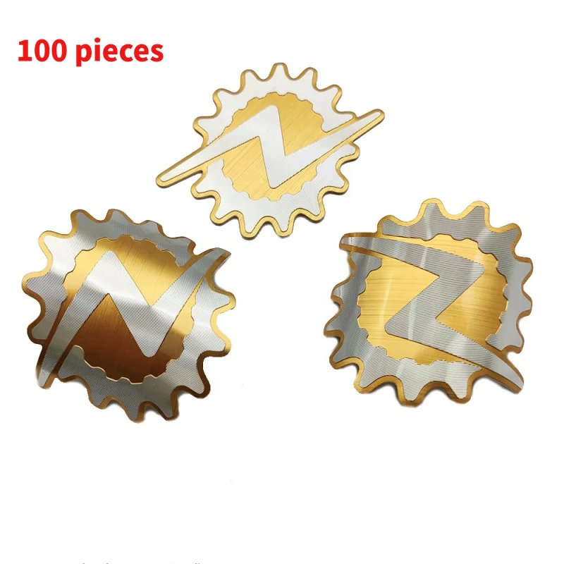 10 0.Zhang.Custom Aluminum Bike Stickers Private Label Emblems Bronze Tube Metal Badge