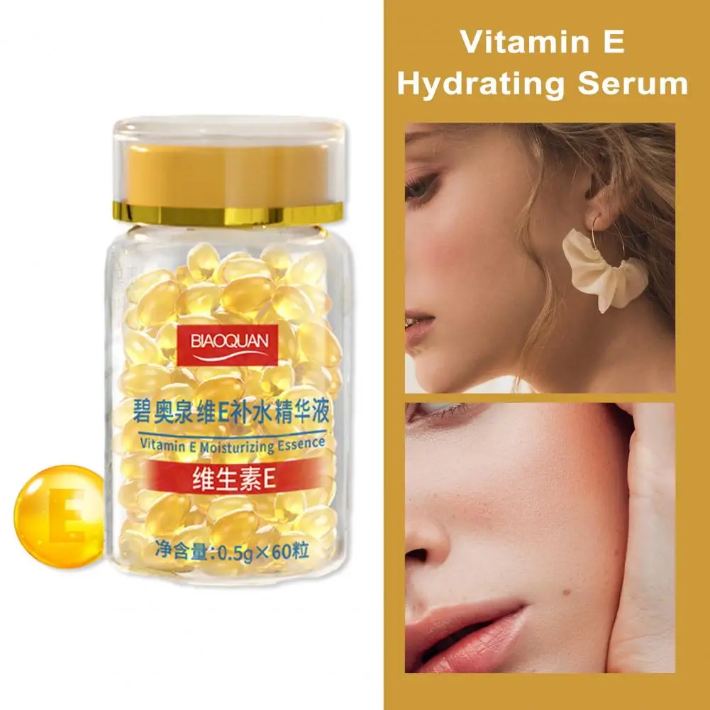 Lightweight Face Serum Capsules Essence Oil Skin Care Rose Essence Anti Aging Serum with Vitamin E for Brightening Nourishing