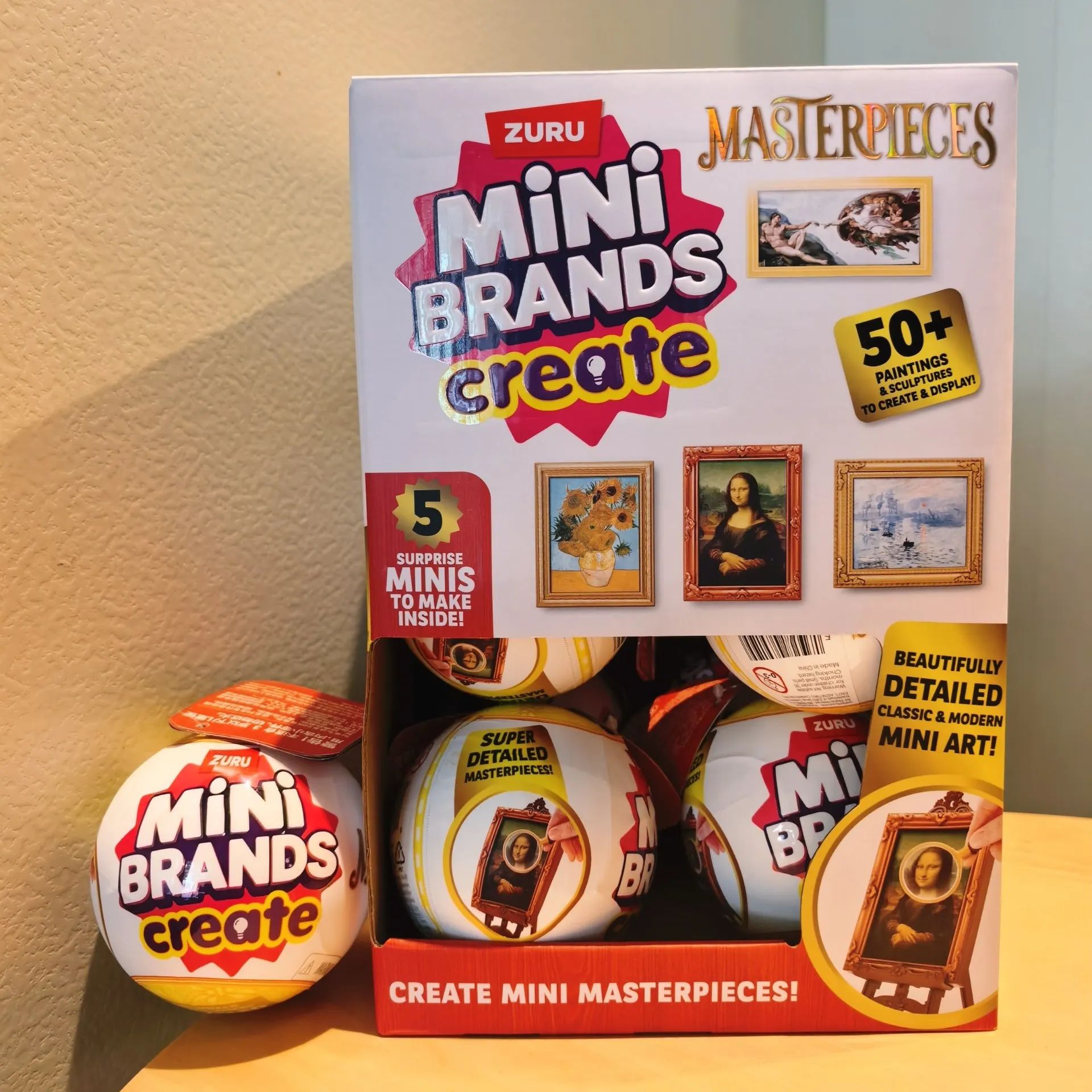 Zuru Mini Brands Create Blind Ball Masterpiece Paintings, Mini Juguete Sorpresa Coleccionable, Decoración de Escritorio para Niños y Coleccionistas de Arte