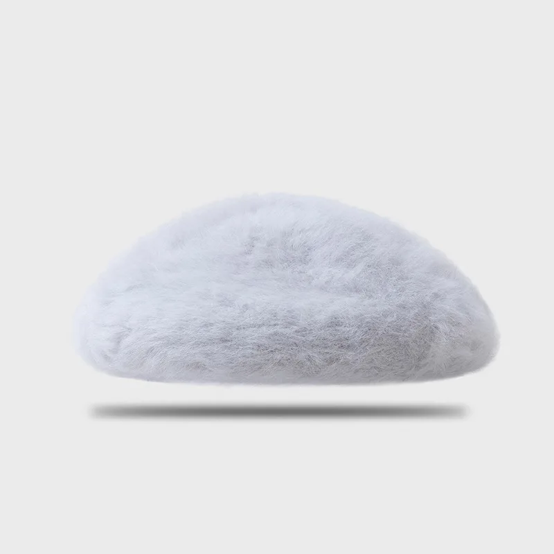 

Rabbit Hair Beret Hat for Women Fluffy Warm Winter Hats