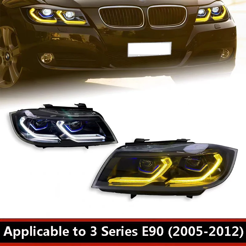 

Подходит для BMW 3 серии E90 (2005-2012) — Модификация фар с новыми светодиодными проекторами, дневными ходовыми огнями и последовательными указателями поворота