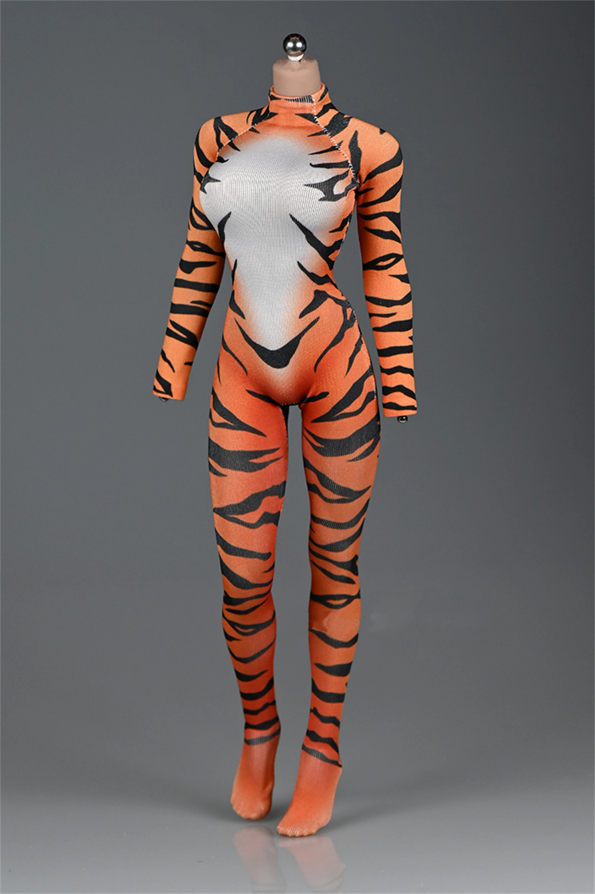 1/6 Scale Tiger Stripes Bodysuit Jumpsuit Tight Clothes Fit 12'' TBLeague JIAOU Action Figure Body